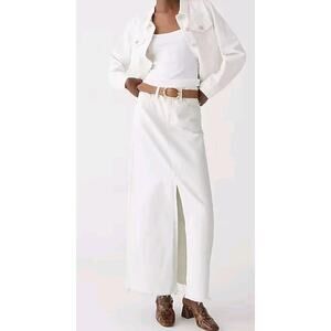 NWT J. Crew Denim Maxi Skirt In White 28